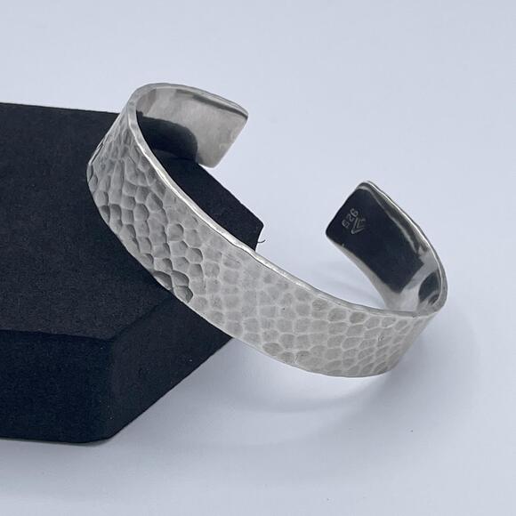 Silpada Sterling Silver Hammered Cuff Bracelet Heavy 925 Vintage Bangle 6.5 Inch - Picture 6 of 9